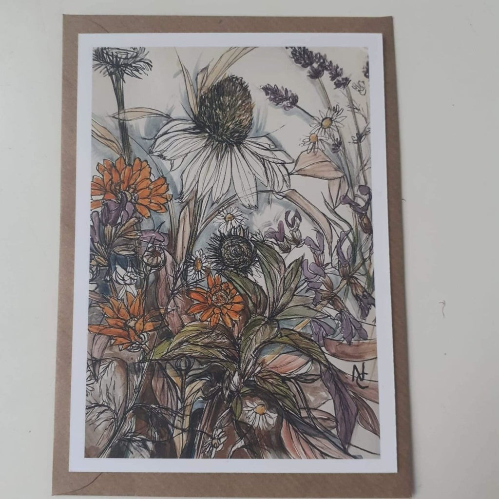 Natasha Clutterbuck White Echinacea Postcard - Penny Brohn Shop