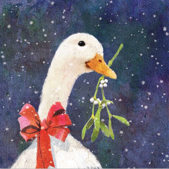 2024 Christmas Cards 'Mistletoe Gander' (pack of 10) - Penny Brohn Shop