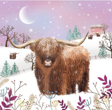Penny Brohn UK 2022 Christmas Cards 'Highland Cow in the Snow' (pack of 10) - Penny Brohn Shop