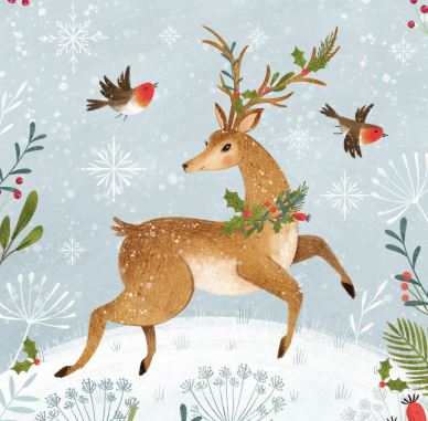 Penny Brohn UK 2022 Christmas Cards 'Leaping Reindeer' (pack of 10) - Penny Brohn Shop