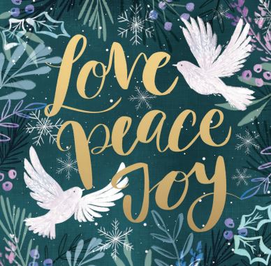 Penny Brohn UK 2022 Christmas Cards 'Love, Peace & Joy' (pack of 10) - Penny Brohn Shop