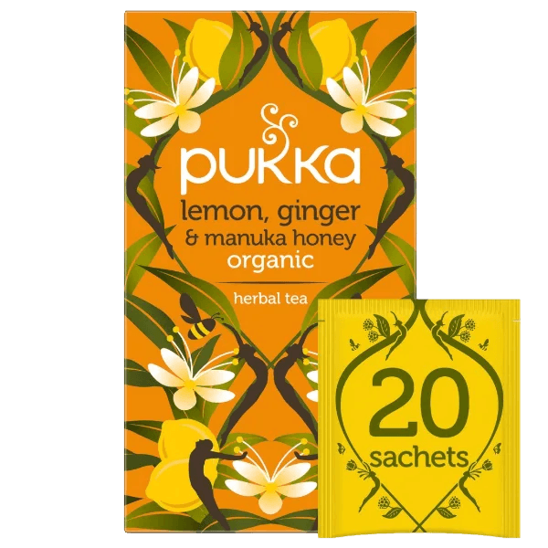 Pukka Lemon, Ginger & Manuka Honey Organic Tea - 20 bags - Penny Brohn Shop